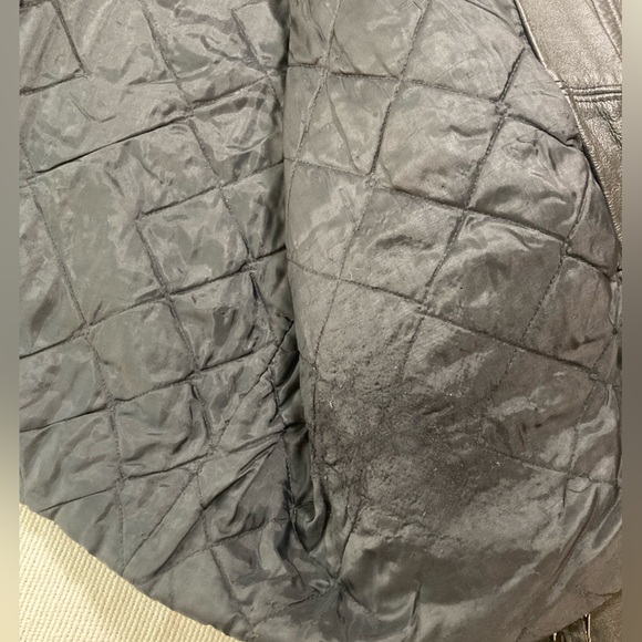 Black Leather Motorcycle Jacket Studded Vintage Brushfire Brand - Picture 12 of 15